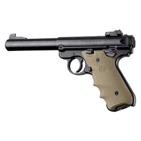 Hogue Grip w/Finger Groove Fits Ruger MK IV, Flat Dark Earth
