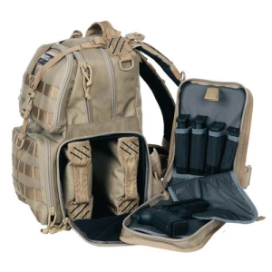 GPS Tactical Range Backpack holds 3 Handguns Tan