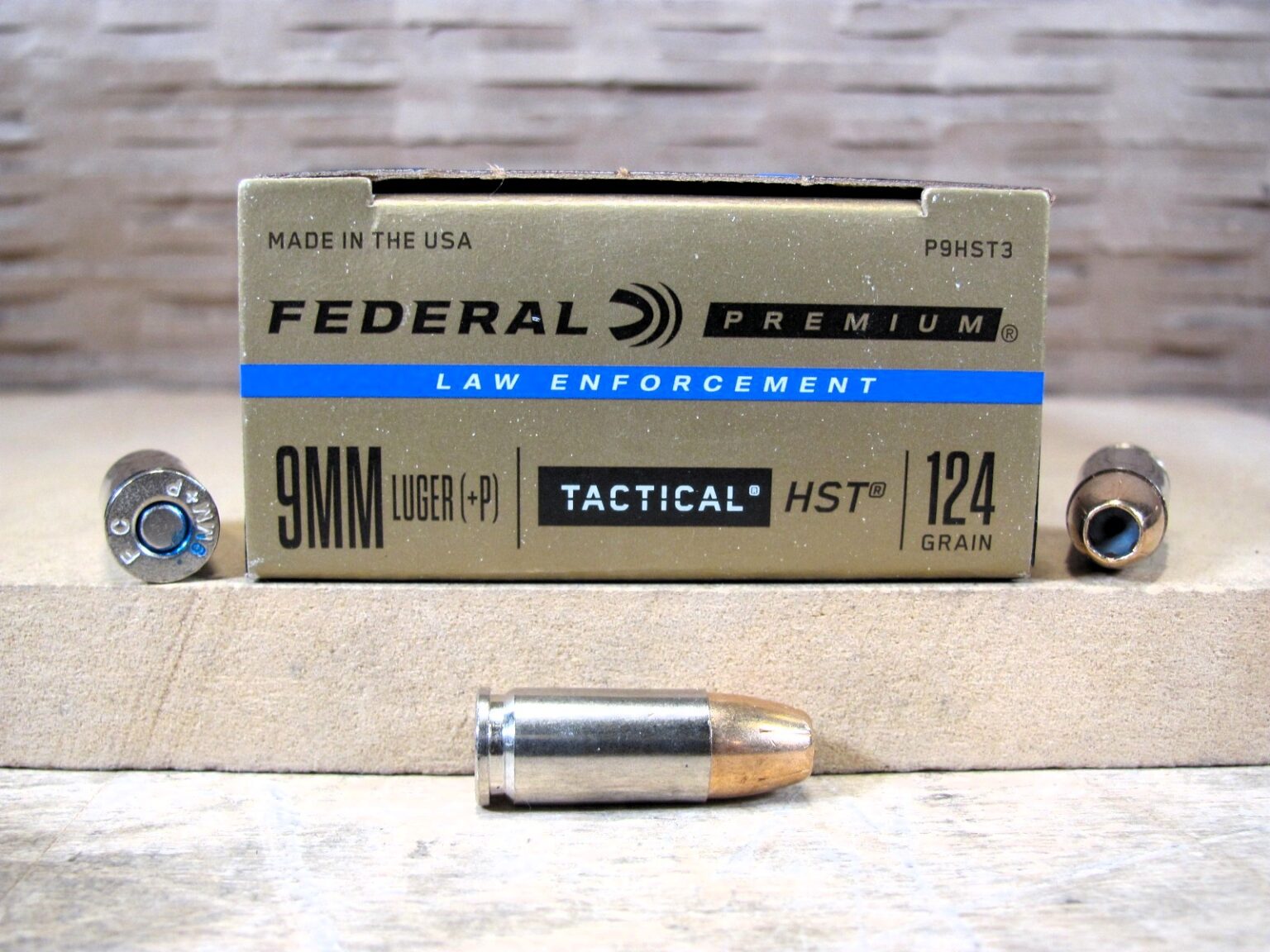 50 Round Box – 9mm Luger +P Federal HST 124 Grain Hollow Point LE Ammo – P9HST3