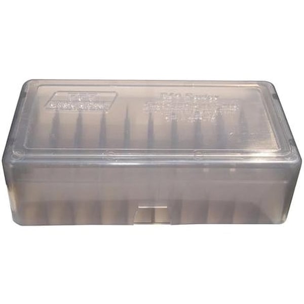 MTM Case Gard .44 Special/.44 Magnum Slip-Top Handgun Ammo Box, 50rds Clear Smoke