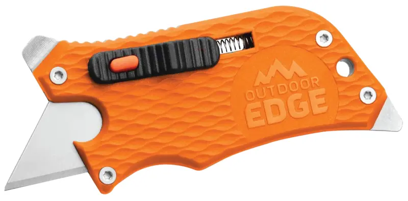 Outdoor Edge SWB10C SlideWinder 3.50" Long, Plain Utility Blade, Orange GNR/SS Handle, Screwdriver, Bottle Opener