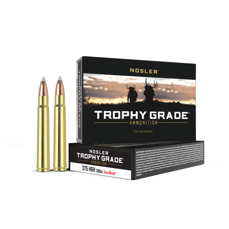 Nosler Accubond Trophy Grade Rifle Ammunition .375 H Mag 300 gr PT 2400 fps 20/ct