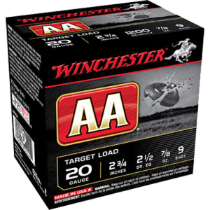 Winchester Ammo AA209 AA Target Loads 20GA 2.75\" 7/8oz #9 Shot - 250sh Case