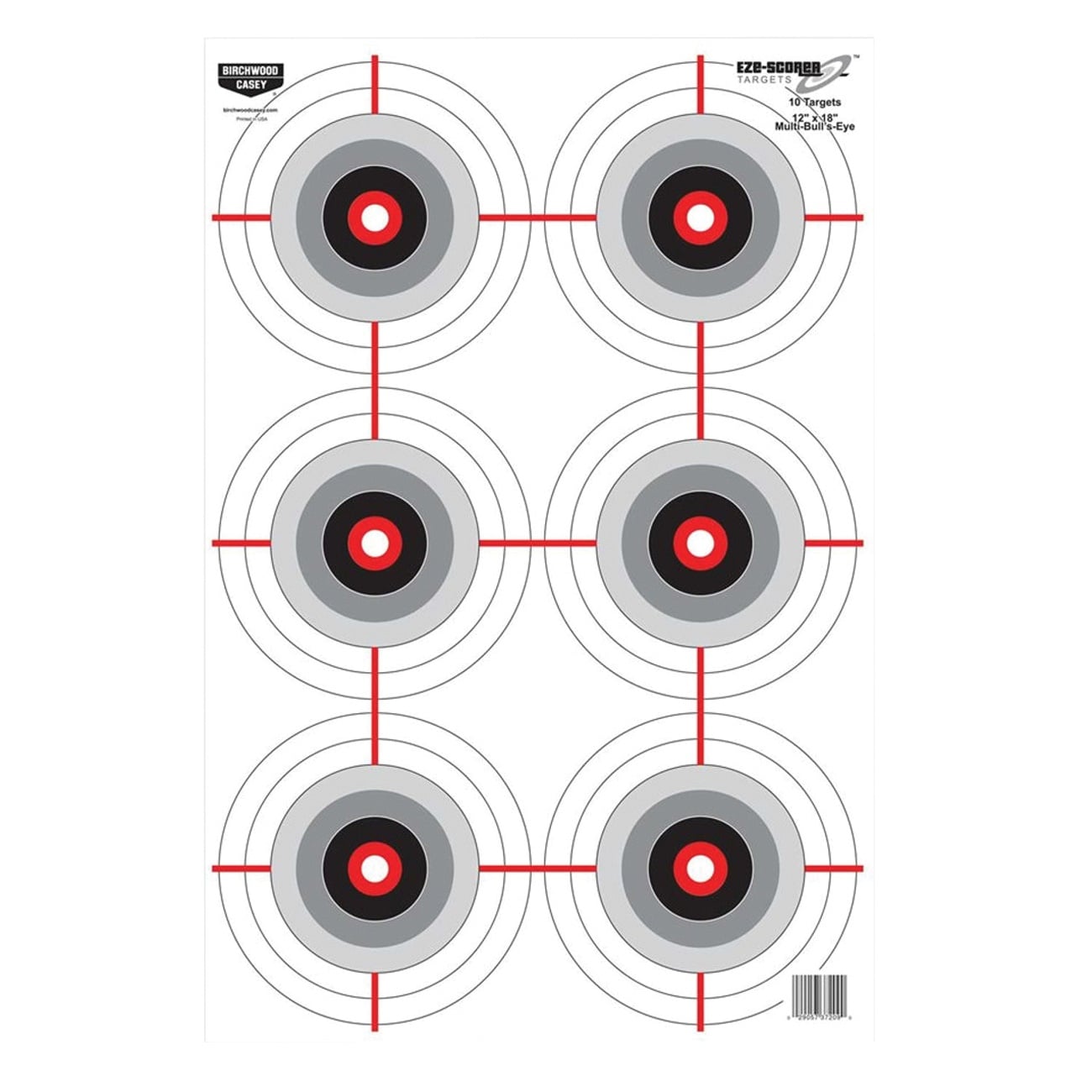 Birchwood Casey EZE-Scorer Multiple Bullseyes Target - Black/White (100-Pack) - 37063