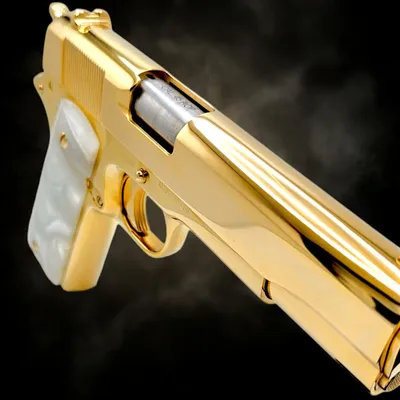 ROCK ISLAND ARMORY 24K Gold 1911 45ACP Full Size - Mirror Finish Polishing & Gold (Used)