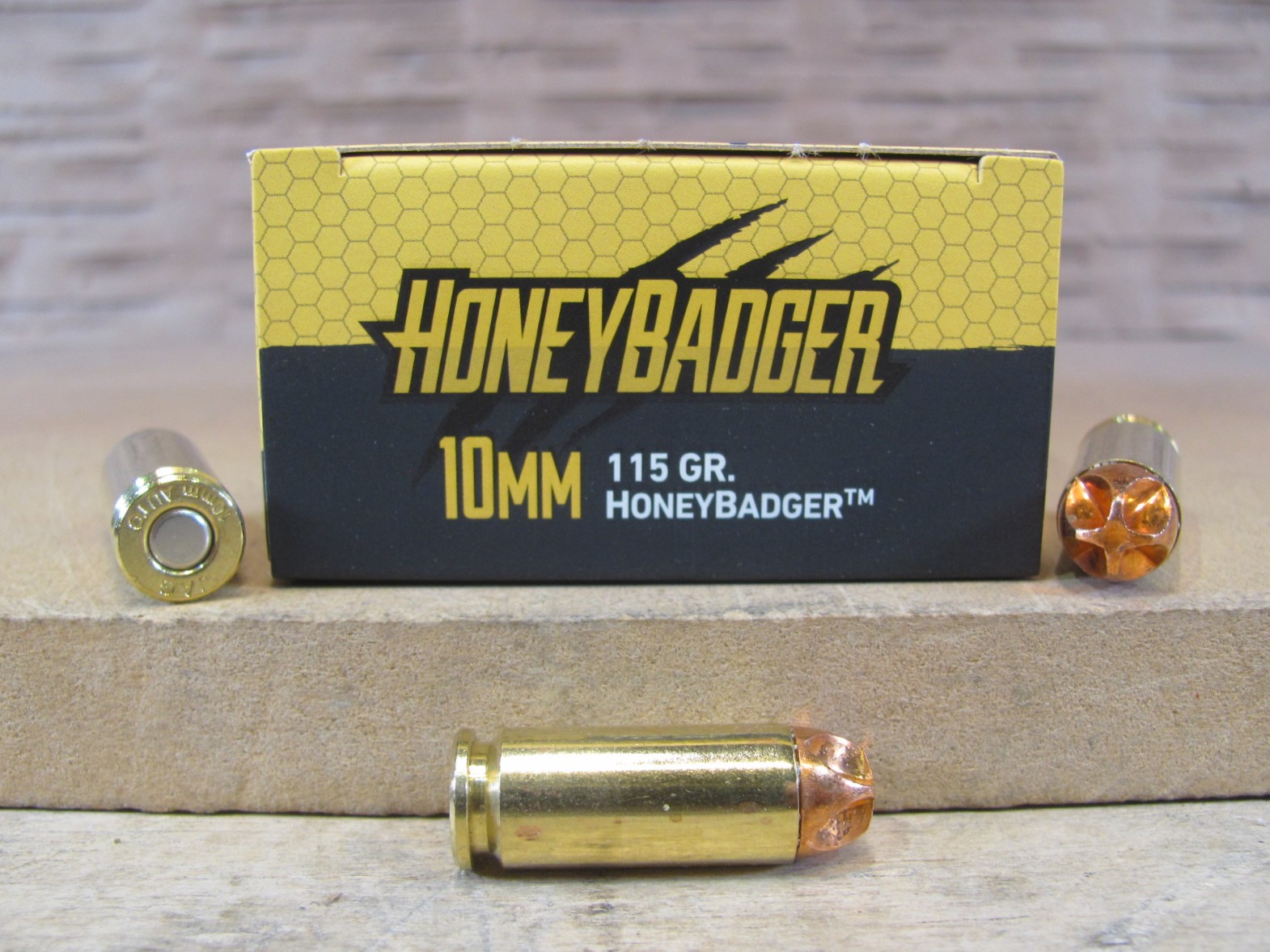 500 Round Case – 10mm Auto 115 Grain HoneyBadger Defense Black Hills Ammo – D10N320