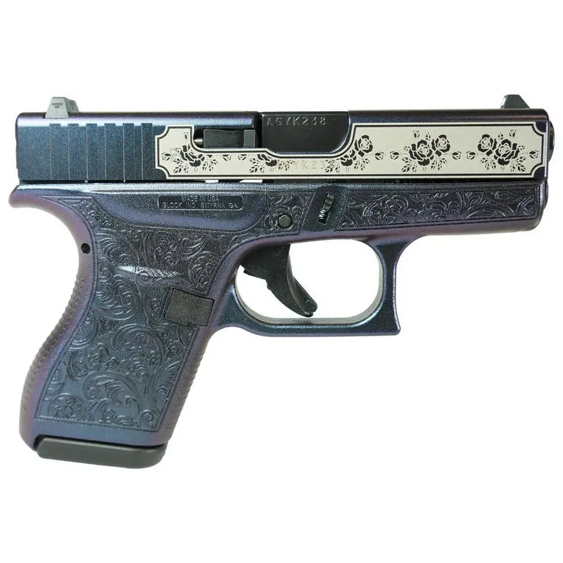Glock 42 "Glock Roses Mongoose Purple" Handgun .380 ACP 6rd Magazines (2) 3.2" Barrel USA