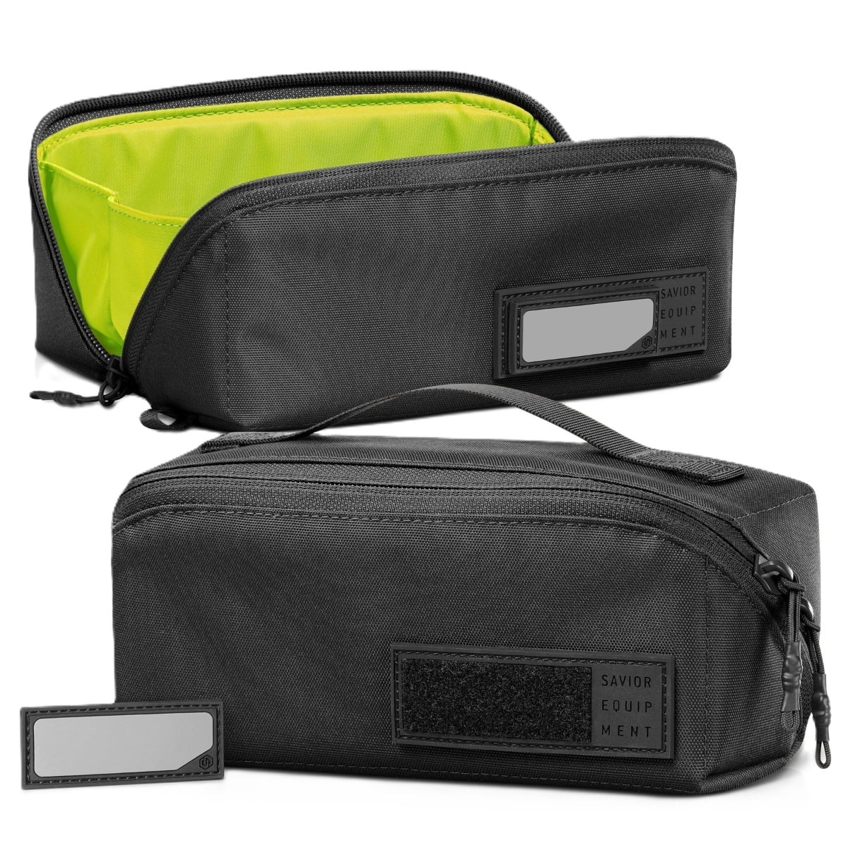 Savior Equipment Savior Utility Pouch 2 PK, Obsidian Black/Neon Green