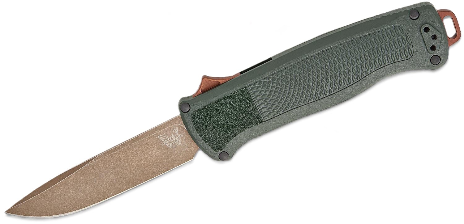 Benchmade Shootout OTF Drop Point Knife, Taiga Green - 5371FE-2601