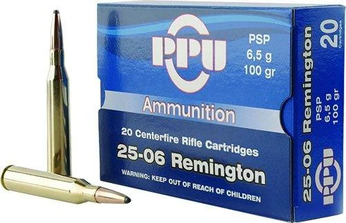 PPU Rifle Ammunition .25-06 Rem 100 gr PSP 3230 fps 20/ct