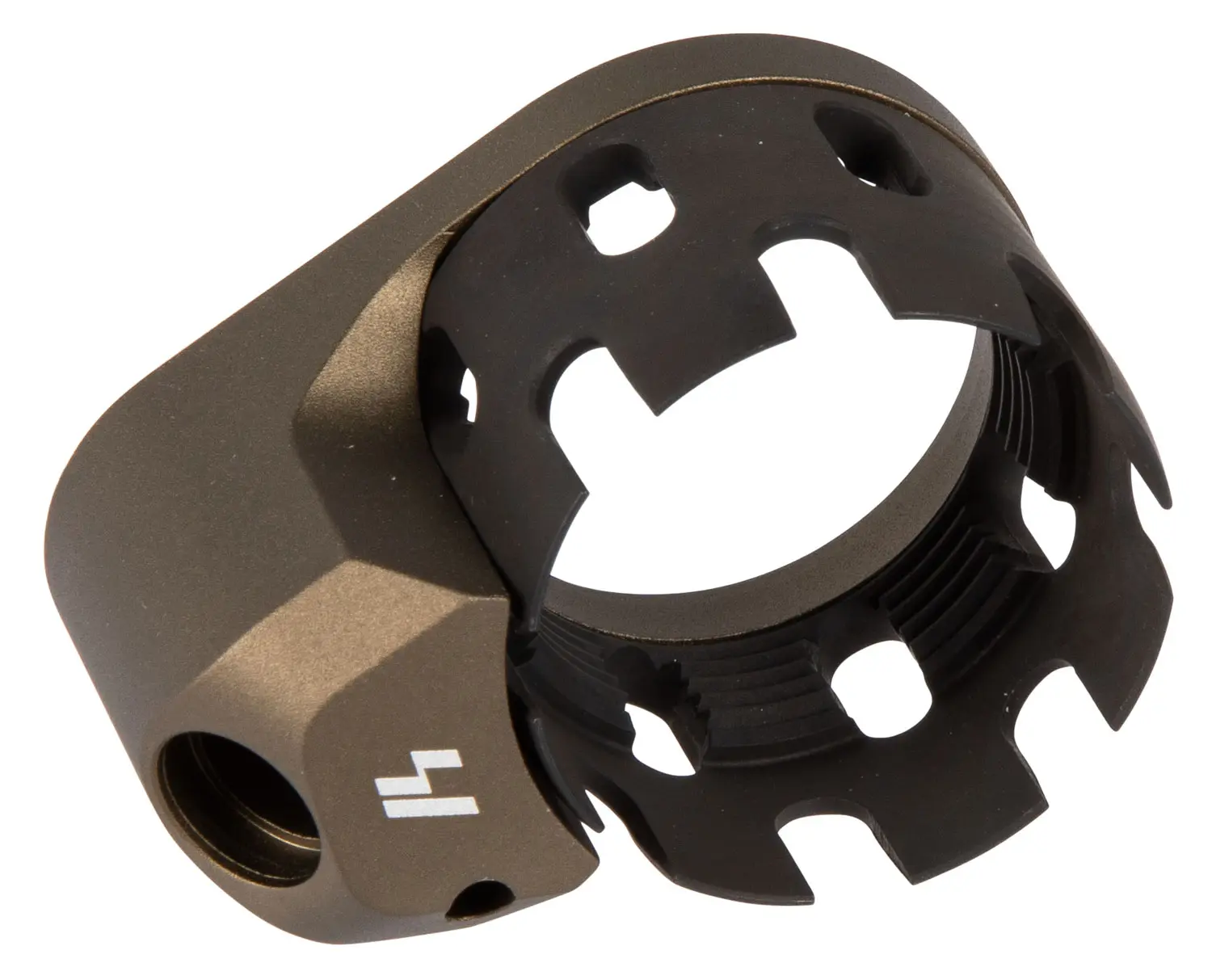 Strike ARECN AR Castle Nut and Extended End Plate Flat Dark Earth Anodized Steel