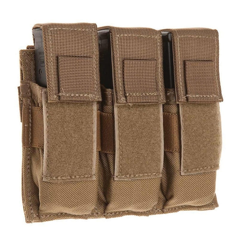 TAC SHIELD 1000D Nylon Triple Universal Pistol Magazine Pouch, Coyote - T3603CY