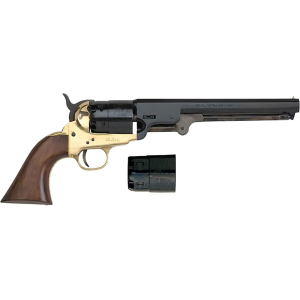 Pietta 1851 Navy Yank Black Powder Revolver 44 Caliber 7.5" Blued Barrel Brass Frame Walnut Grip With Spare Cylinder