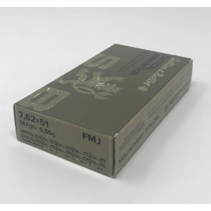 Sellier-Bellot Sellier & Bellot M80 Rifle Ammunition 7.62X51 NATO 147gr FMJ 2776 fps 20/ct