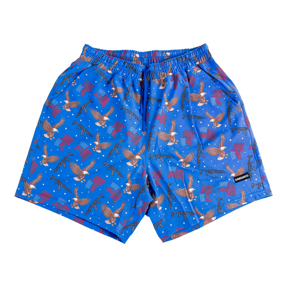 Born United Men's Performance Hybrid Shorts - 5.5" - Merica Baby - Small