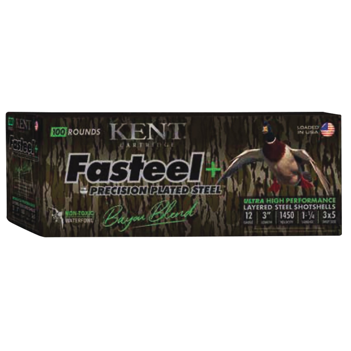 Kent Cartridge Fasteel+ Precision Steel 12 Gauge 3" #3/#5 1-1/4oz Shotgun Ammo, 100Rds