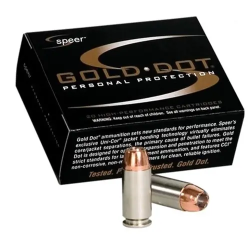 CCI 40 S Ammunition Speer 23974 180 Grain Gold Dot Short Barrel Hollow Point 20 Rounds