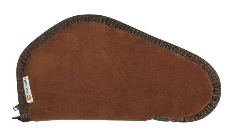 Heritage Cases 8611 Handgun Case Brown Suede w/Black Trim, Faux Sherpa Lining Foam Padding, Lockable Zippers 11" L