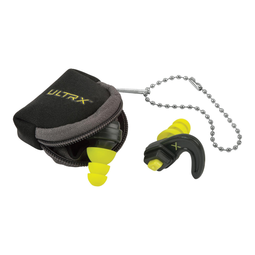 ULTRX 12 dB/25 dB Shift Adjustable Protection Earplugs, Gray/Yellow
