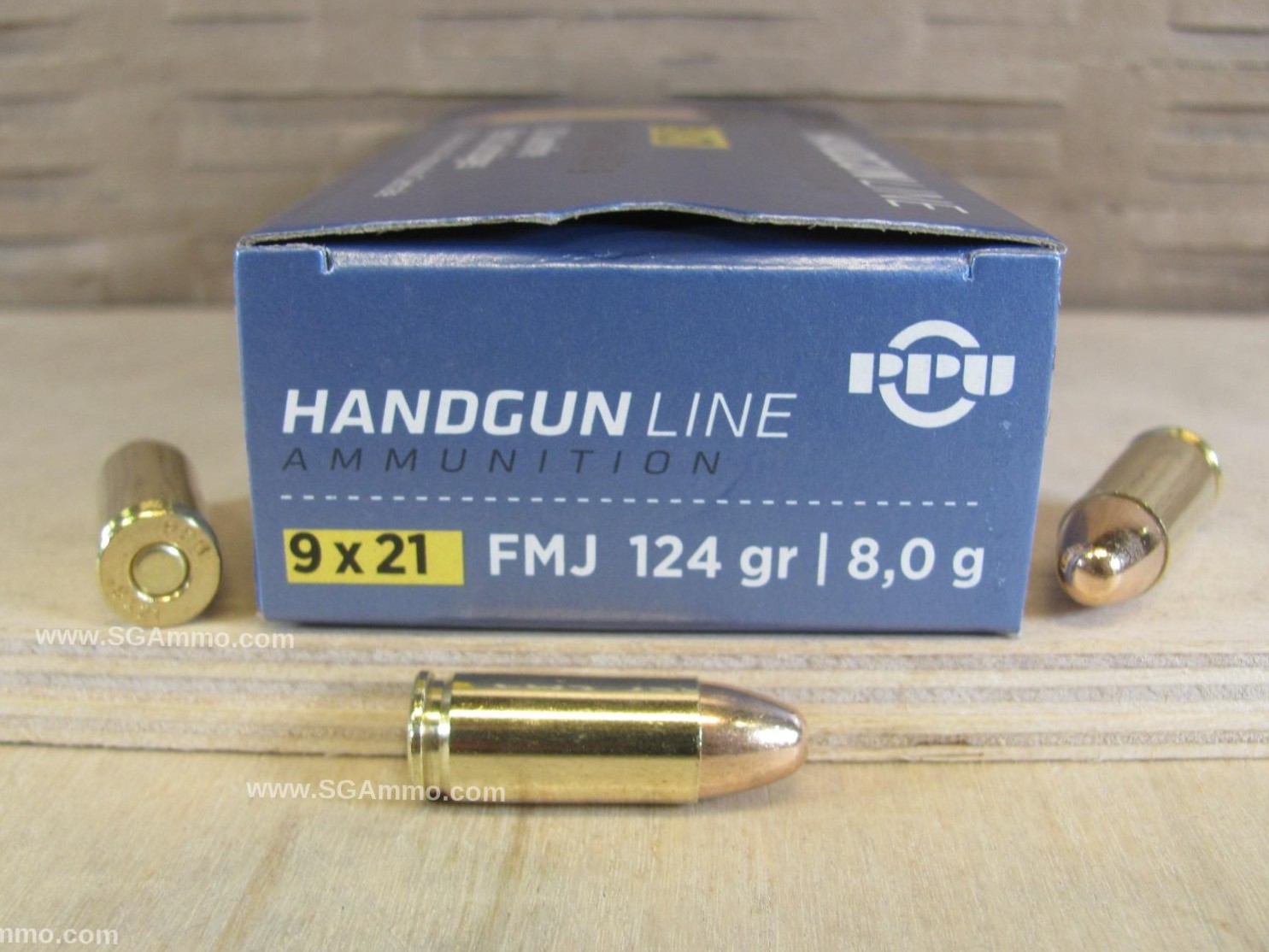 50 Round Box – 9×21 FMJ 124 Grain Ammo by Prvi Partizan – PPH921 – FOR 9×21 PISTOLS ONLY