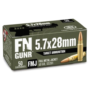 FN 10700032 GUNR SS201 5.7x28mm 40 Gr Full Metal Jacket (FMJ) 50rds