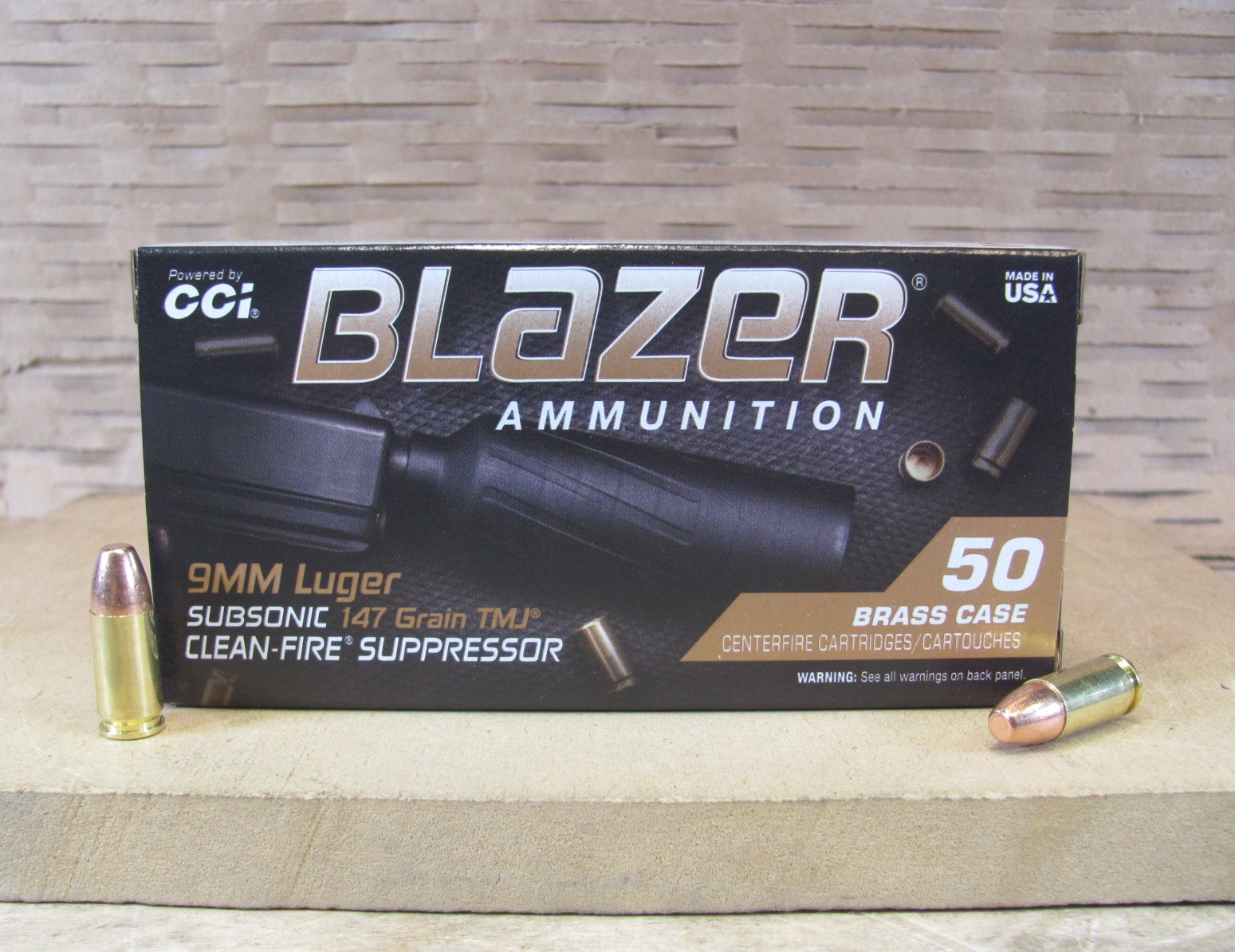 500 Round Case – 9mm Luger 147 Grain TMJ Subsonic Clean Fire CCI Blazer Suppressor Ammo – 5203S
