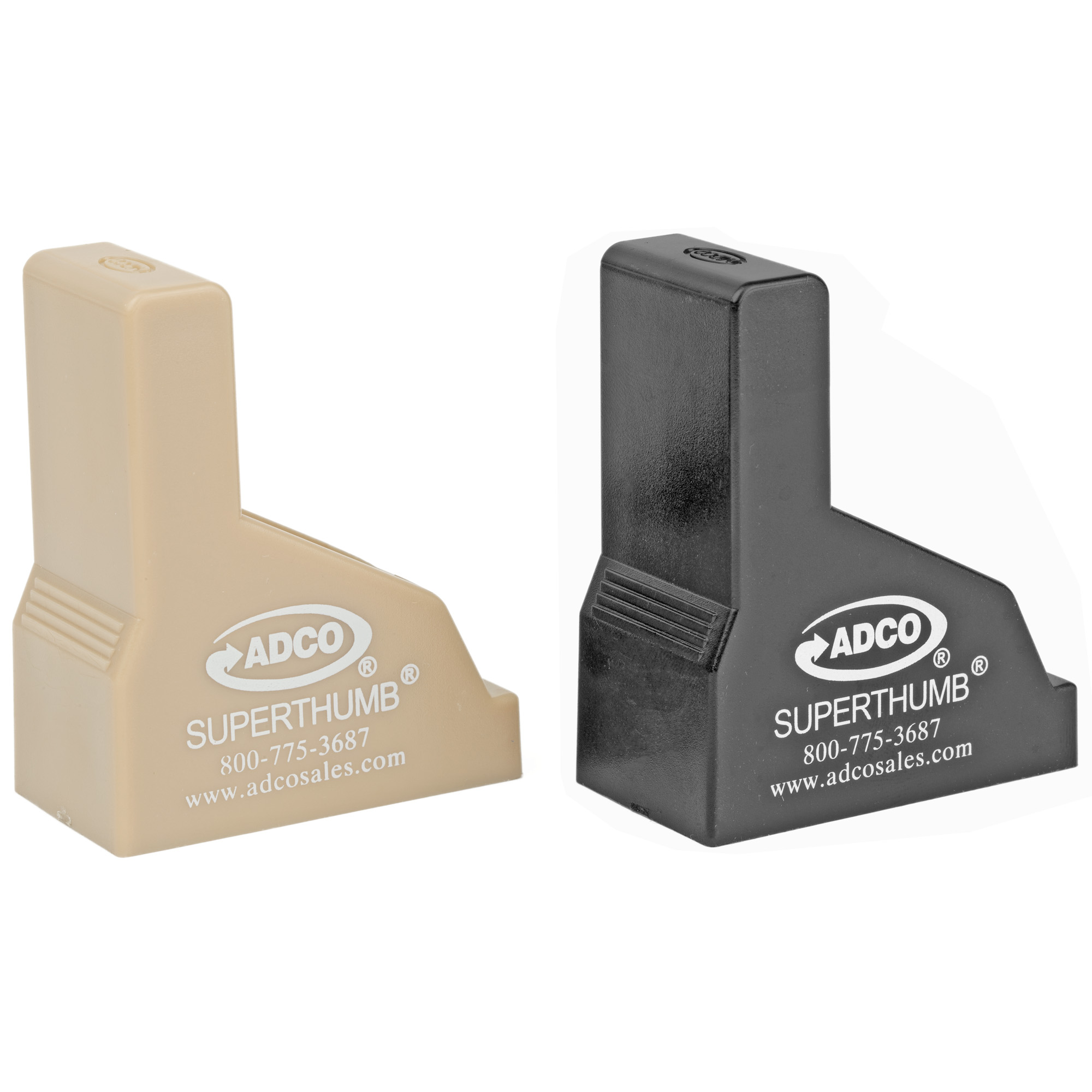 ADCO ADCO, Mag Loader/Unloader, Super Thumb Loader Pair, 9mm-40SW, Black and Tan