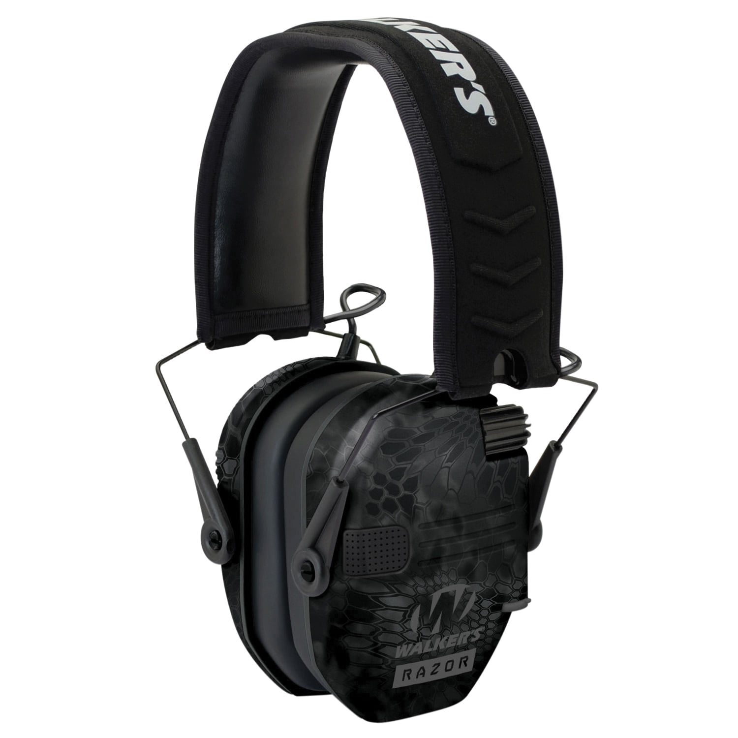 Walker Razor Slim Electronic Polymer Earmuff 23 dB, Black/Typhoon Camo - GWP-RSEM-YP