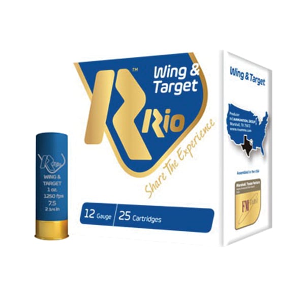 RIO Wing & Target 20 Gauge 2-3/4" 8 Shot 7/8 oz Shotshell, 25/Box - WT208