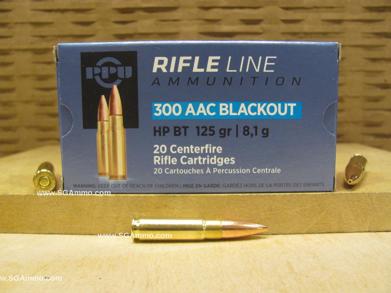 1000 Round Case – 300 AAC Blackout 125 Grain HP BT Ammo by PPU Prvi Partizan – PP300BH