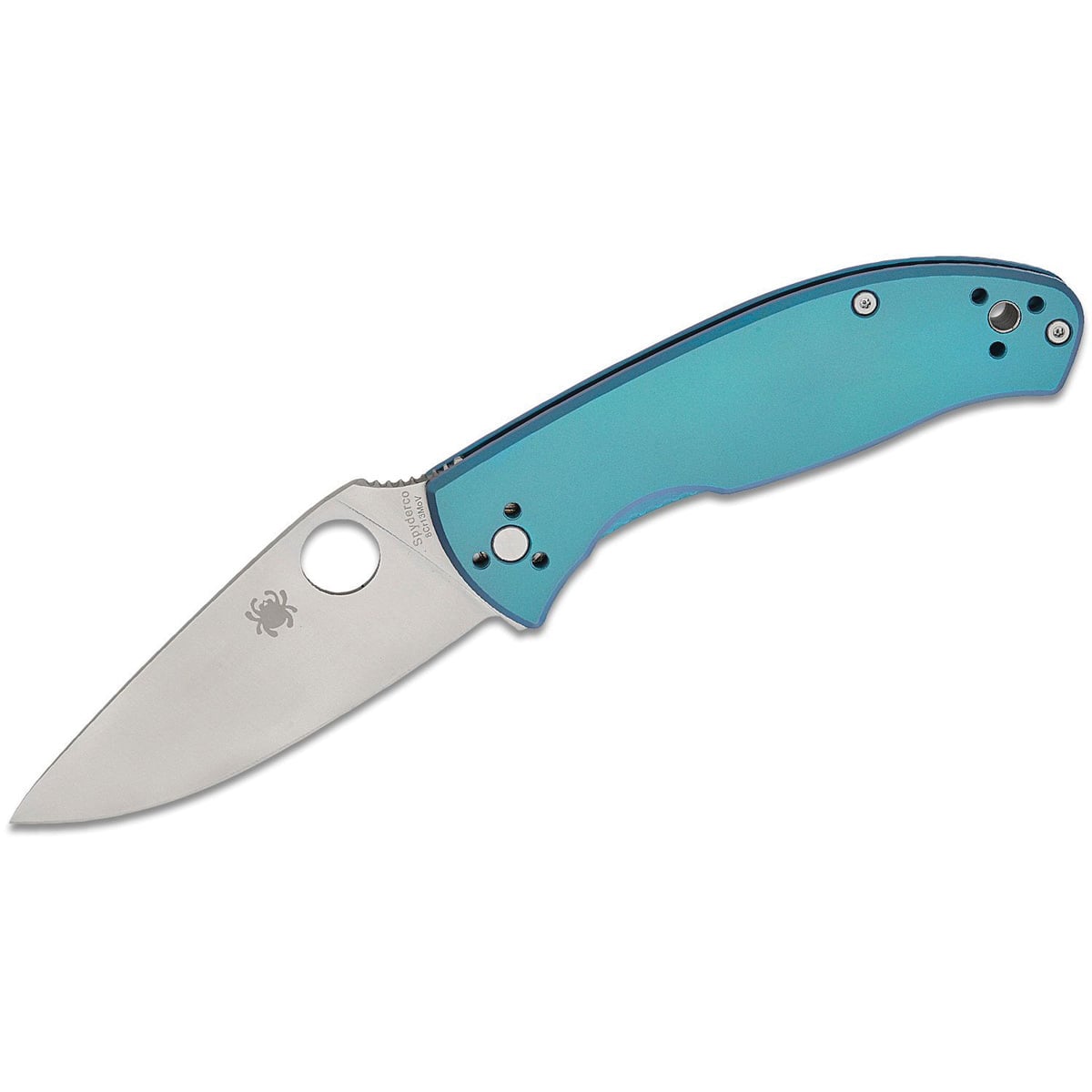 Spyderco Tenacious R.I.L. Folding Drop Point Knife, Blue - C122TIBLP