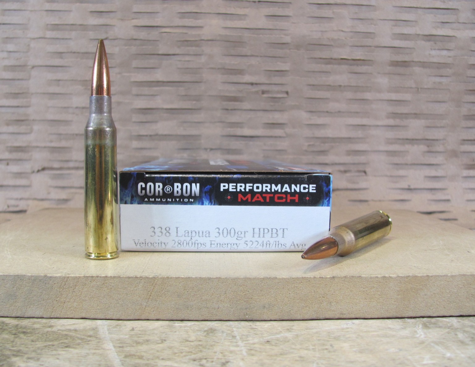20 Round Box – 338 Lapua 300 Grain Hollow Point BT Corbon Performance Match Ammo – PM338300/20