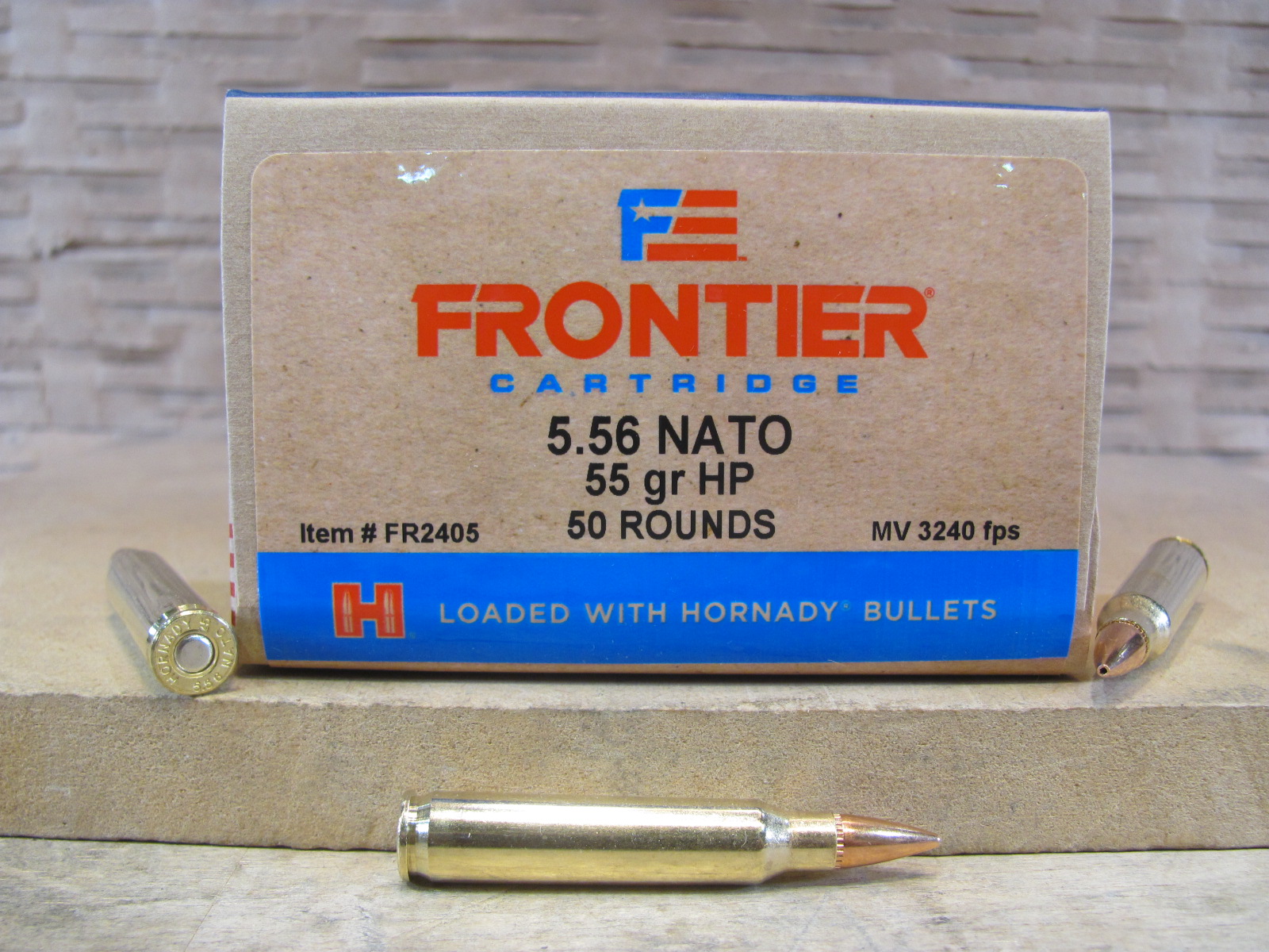 50 Round Box – 5.56 Nato 55 Grain Hollow Point Hornady Frontier Ammo – FR2405
