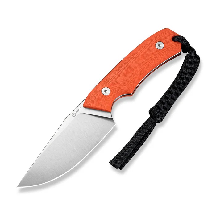 CIVIVI Gander Fixed Blade Clip Point Knife, Orange - C24058B-1
