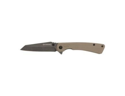 Browning Branded Rock Folder Folding Knife Wharncliffe Flat Dark Earth - Durable, Lightweight and Reliable Handle - 3220512