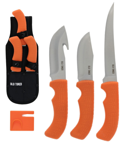 Old Timer 4 Piece Hunting & Fishing Combo Knife Set, Orange - 1259493