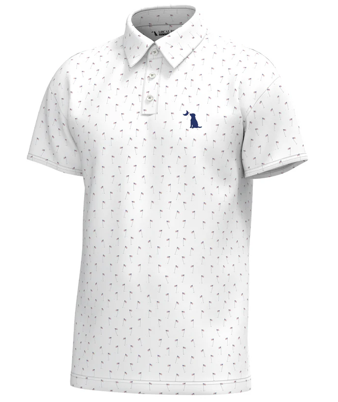 Local Boy Dirty Myrtle Polo USA 19th Hole, Red/White/Blue - 3X-Large