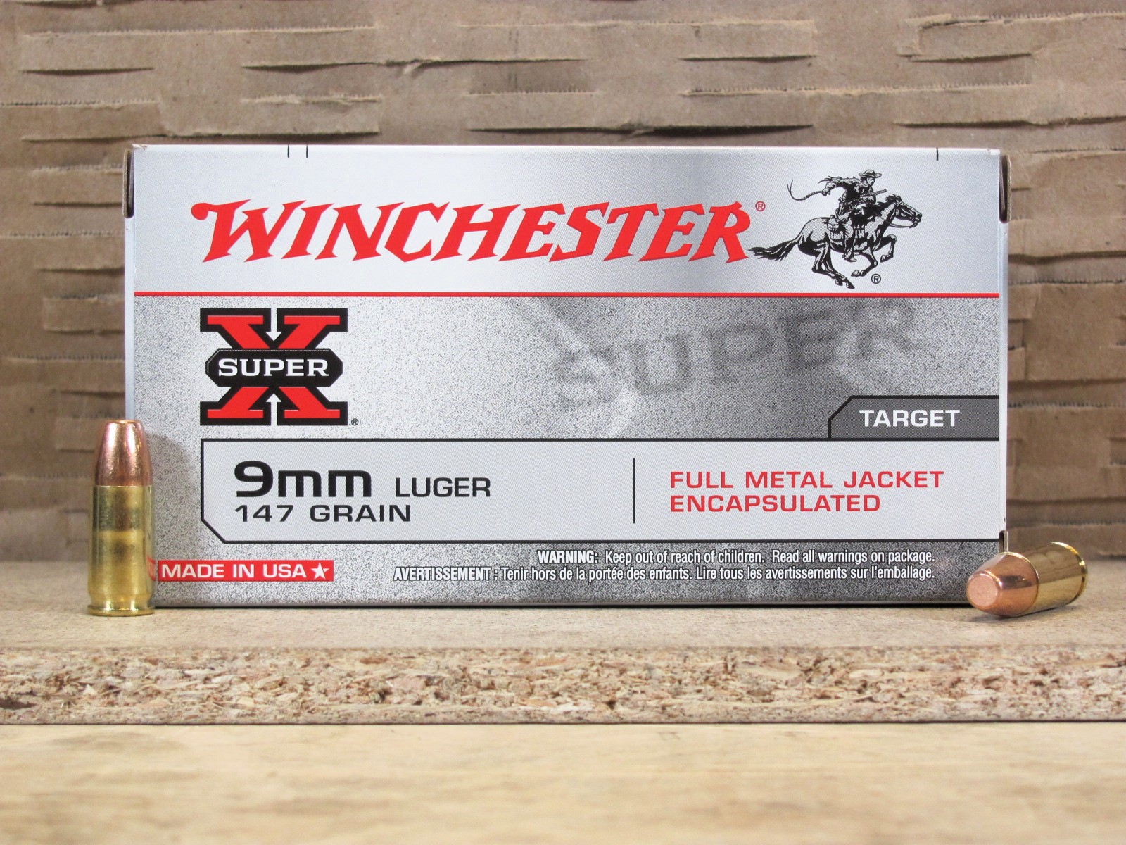 50 Round Box – 9mm Luger 147 Grain FMJ Encapsulated Subsonic Winchester Ammo – ZX9MMSU2