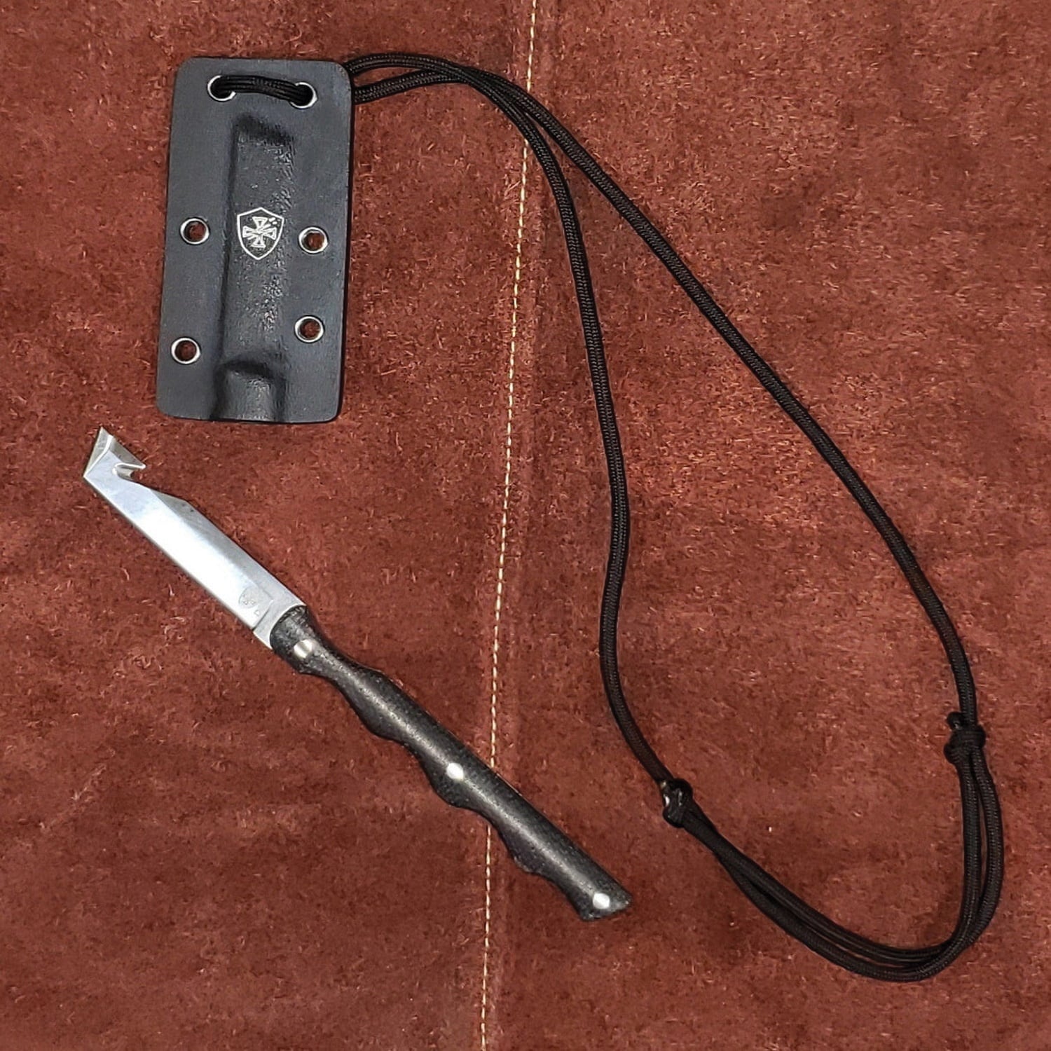 Templar Knife Neck Fixed Tanto - Bold and Tactical - Black Steel Versatility - N-TKB-22-2