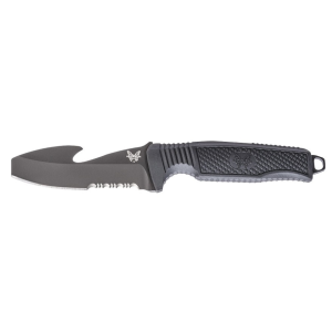 Benchmade H2O Fixed Blade Knife 3.5" Partially Serrated Blunt Point with Rescue Hook N680 BK1 Blade Polymer Handle Black