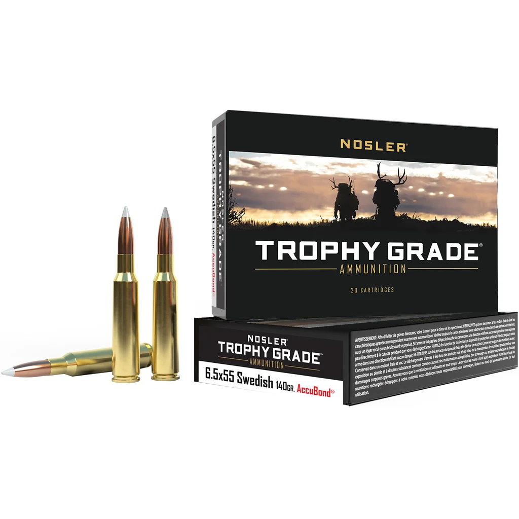 Nosler Trophy Grade Rifle Ammunition 6.5x55 S Mauser 140 gr. AB SP 20 rd.