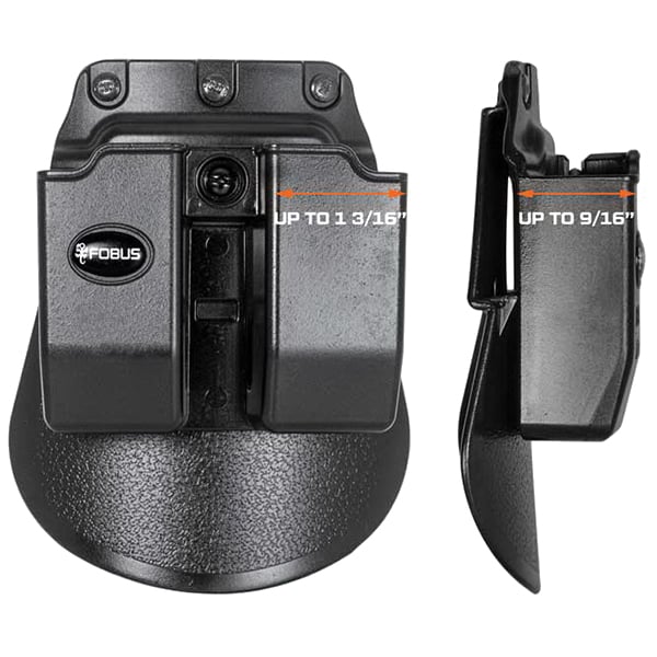 Fobus Double Magazine Pouch for .22 and .380 Single Stack Magazine, Black - 6922P