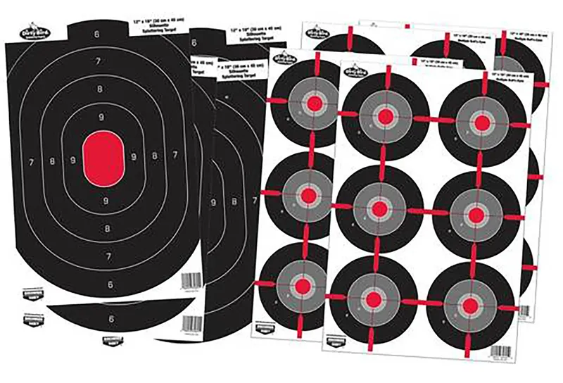 Birchwood Casey Dirty Bird 12x18 Silhouette and Bullseye Combo  8 Targets (Multi-Color)