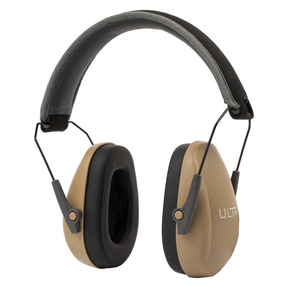 ULTRX 23 dB Slim Profile Passive Earmuffs, Taupe
