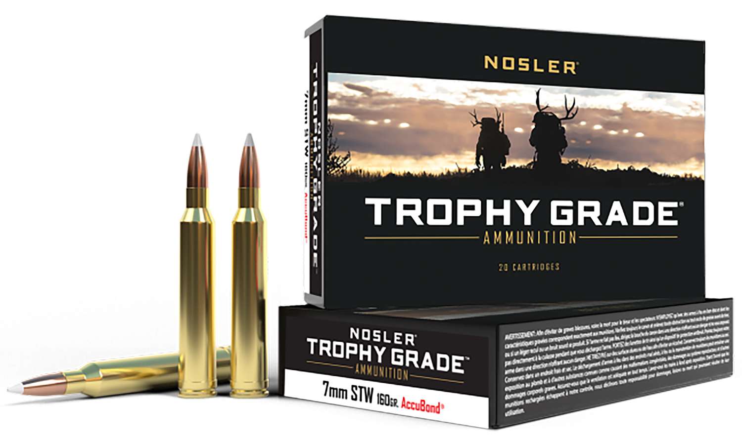Nosler Trophy Grade 7mm STW 160 grain AccuBond Rifle Ammo, 20/Box - 60047