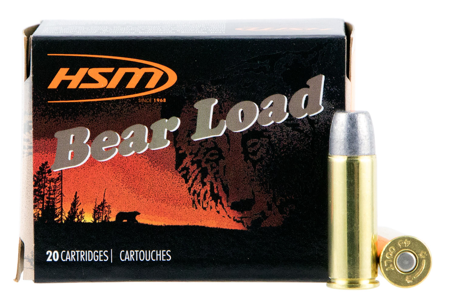 HSM Ammunition Bear Load 325 gr Hard Lead Wide Flat Nose - Gas Check .45 Colt Ammo, 20/box - HSM-45C-7-N-20