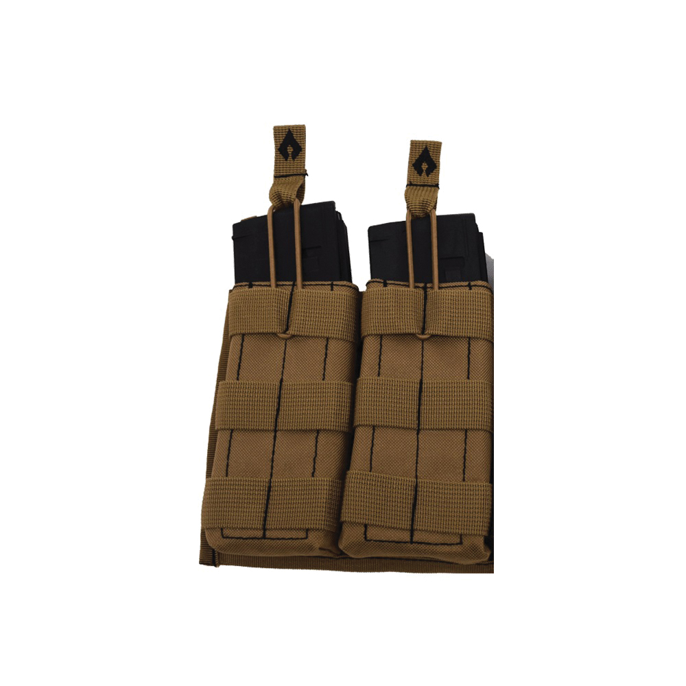 Advance Warrior Solutions Open Top Double Magazine Pouch, Tan