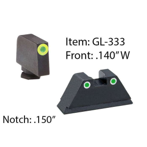 SUPPRESSOR SET FOR GLOCK EXCEPT 42 43; GREEN FRONT