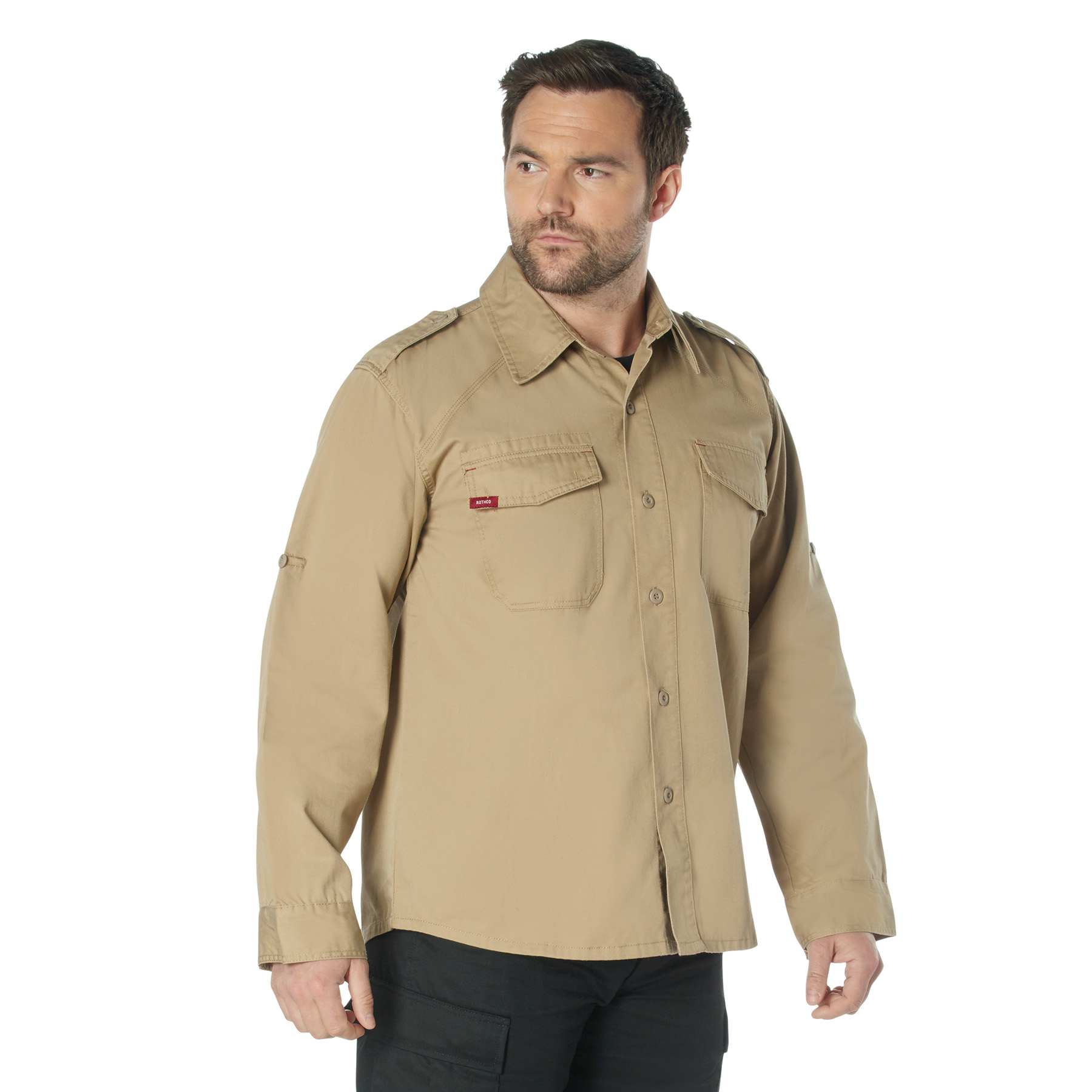 Rothco Vintage Fatigue Shirt - Khaki, X-Large