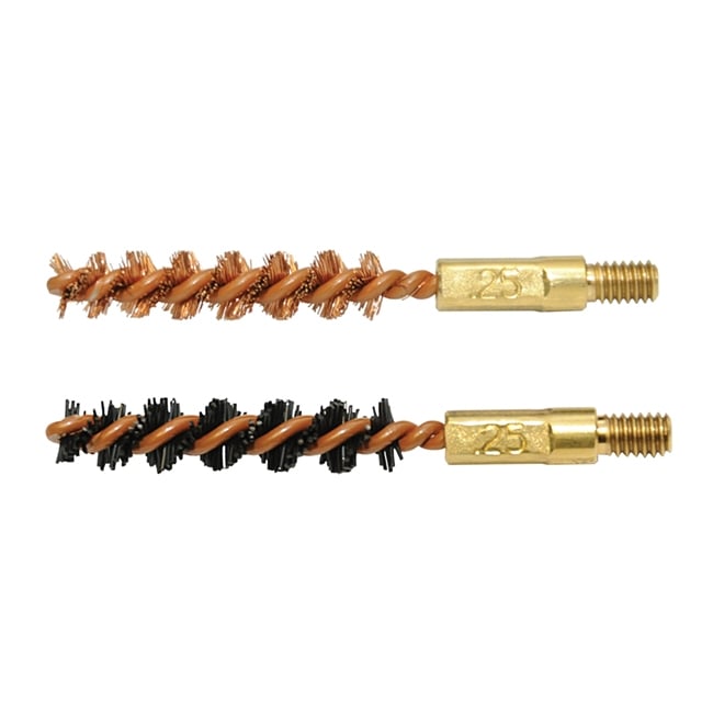 Otis .25 Caliber Bore Brush 2 Pack (1 nylon/1 bronze) - FG-325-NB